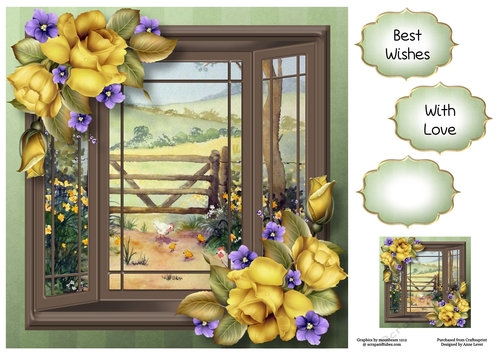 The Bay Window - Yellow Roses 8x8