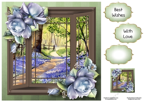 The Bay Window - Porcelain Roses 8x8