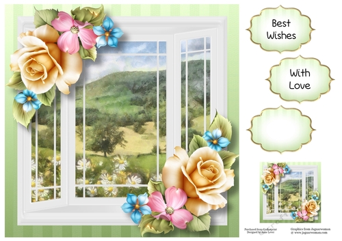The White Bay Window - Summer Roses 8x8