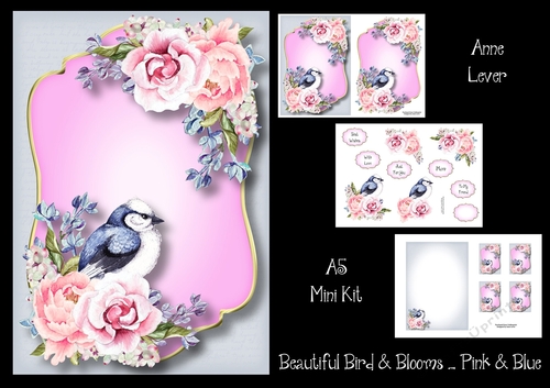 Beautiful Bird & Blooms - Pink & Blue