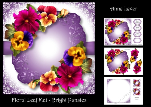 Floral Leaf Mat - Bright Pansies
