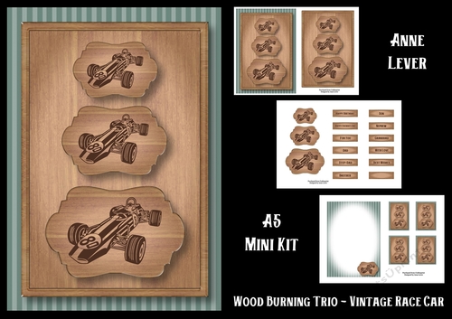 Wood Burning Trio - Vintage Race Car