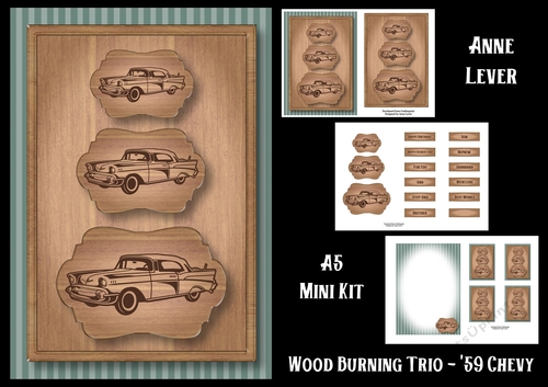 Wood Burning Trio - 59 Chevy
