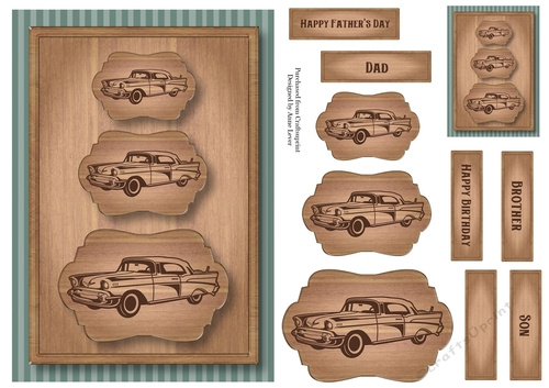 Wood Burning Trio - 59 Chevy A5