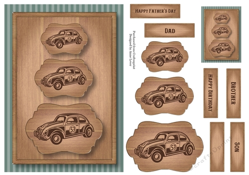 Wood Burning Trio - VW Bug No.53 A5