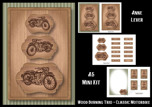 Wood Burning Trio - Classic Motorbike