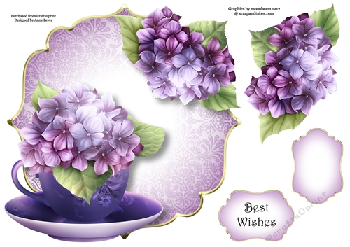 Purple Pastels - Teacup & Saucer
