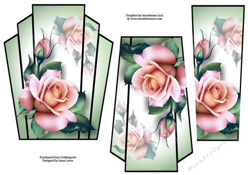 Art Deco Stacker - Beautiful Pink Rose