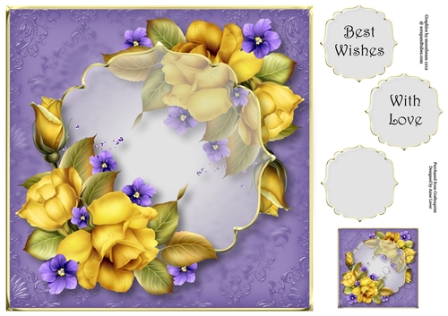 Floral Transparency - Yellow Roses 8x8