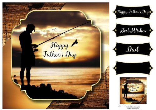 Happy Fathers Day - Male Fishing 8x8