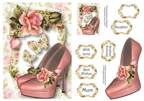 Shabby Chic Shoes & Butterflies A5
