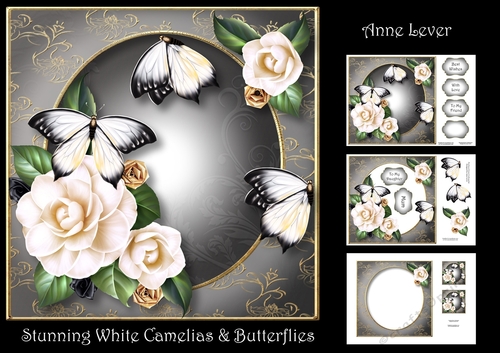Stunning White Camelia & Butterflies