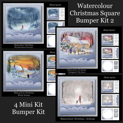 Watercolour Christmas Square Bumper Kit 2