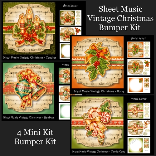 Sheet Music Vintage Christmas Bumper Kit