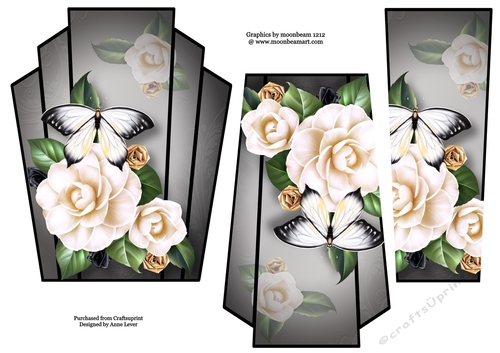Art Deco Stacker - White Camelias