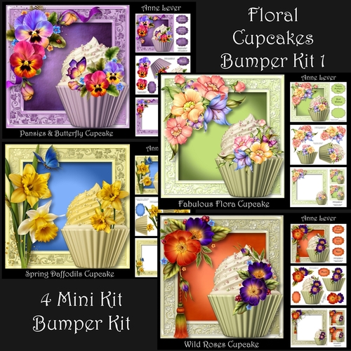 Floral Cupcakes Bumper Kit 1