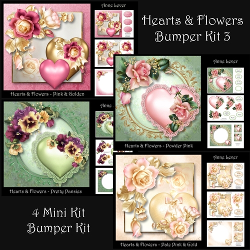 Hearts & Flowers Square Bumper Kit 3