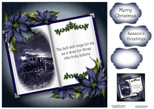 Open Book Christmas - The Polar Express 8x8