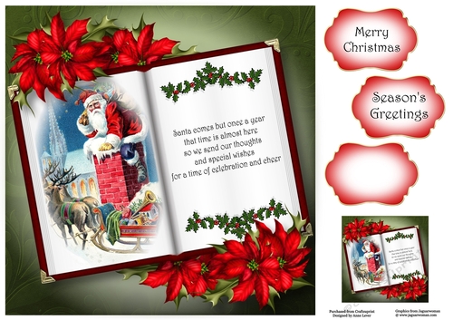 Open Book Christmas - Santa 8x8