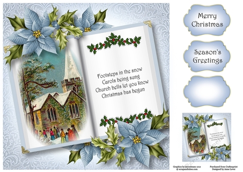 Open Book Christmas - Church Bells 8x8