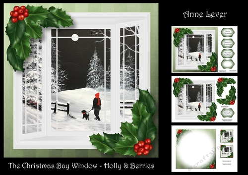 The Christmas Bay Window - Holly & Berries