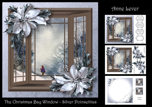 The Christmas Bay Window - Silver Poinsettias