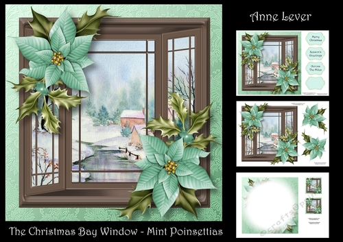 The Christmas Bay Window - Mint Poinsettias