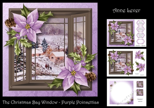 The Christmas Bay Window - Purple Poinsettias