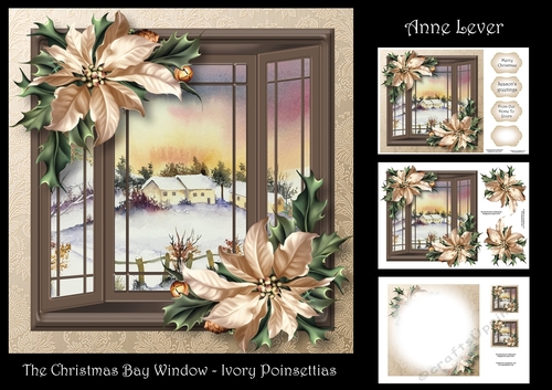 The Christmas Bay Window - Ivory Poinsettias