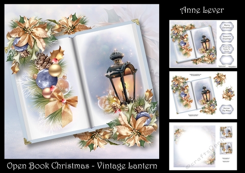 Open Book Christmas - Vintage Lantern