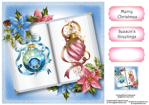 Open Book Christmas - Bauble Bling 8x8