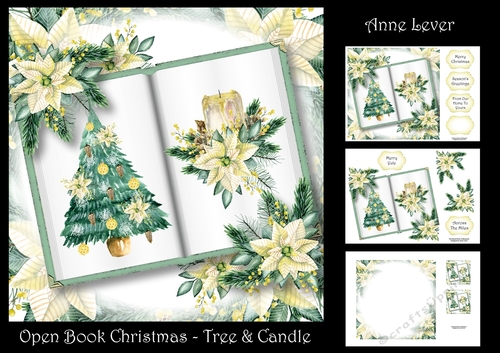 Open Book Christmas - Tree & Candle