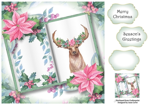 Open Book Christmas - Gorgeous Stag 8x8