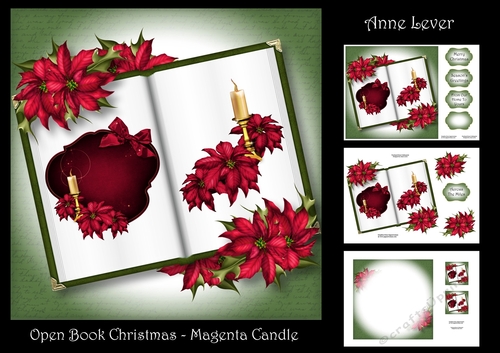 Open Book Christmas - Magenta Candle