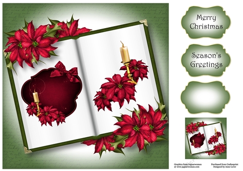 Open Book Christmas - Magenta Candle 8x8