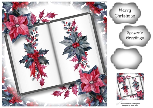 Open Book Christmas - Red & Black 8x8