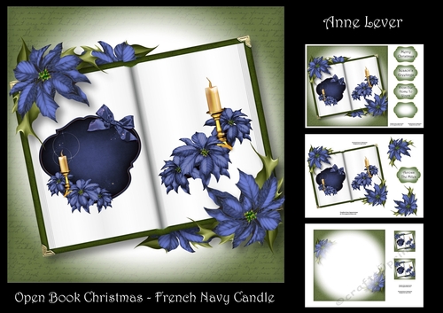 Open Book Christmas - French Navy Candle
