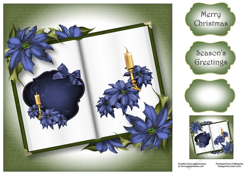 Open Book Christmas - French Navy Candle 8x8