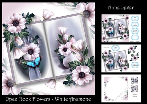 Open Book Flowers - White Anemone