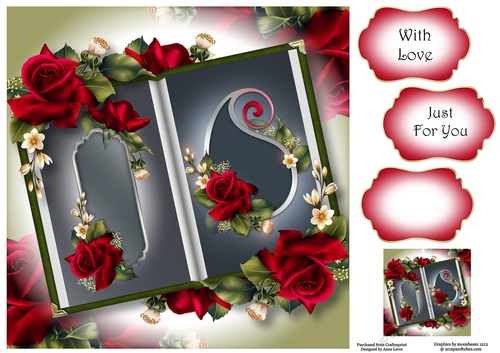 Open Book Flowers - Velvet Rose 8x8
