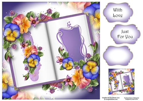 Open Book Flowers - Summer Pansies 8x8