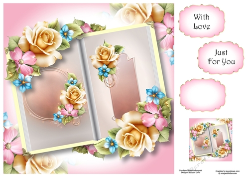 Open Book Flowers - Yellow Summer Roses 8x8