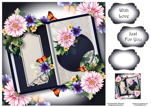 Open Book Flowers - Chrysanthemum Night & Day 8x8