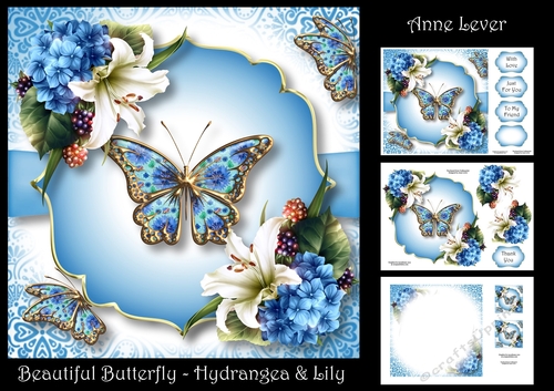 Beautiful Butterfly - Hydrangea & Lily