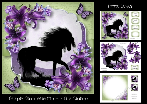 Purple Silhouette Moon - The Stallion