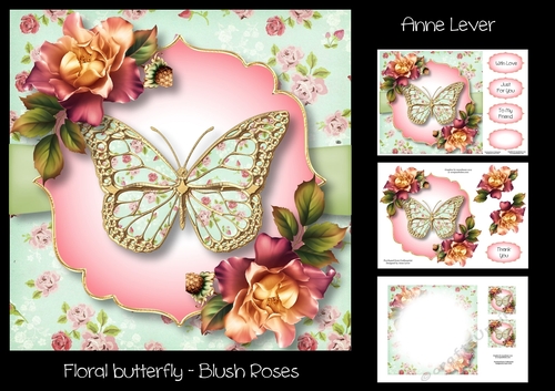 Floral Butterfly - Blush Roses