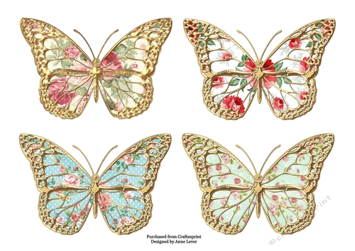 Floral Butterfly - Individual Butterflies Sheet 1