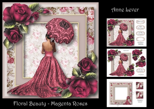 Floral Beauty - Magenta Roses
