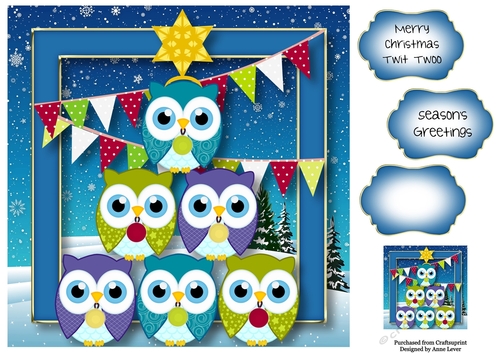 Christmas Tree Of Owls 8x8