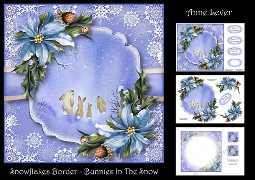 Snowflakes Border - Bunnies In The Snow